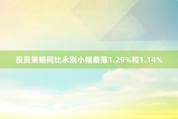 投资策略同比永别小幅着落1.29%和1.14%