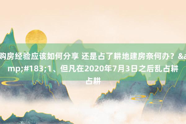 购房经验应该如何分享 还是占了耕地建房奈何办？&#183;1、但凡在2020年7月3日之后乱占耕