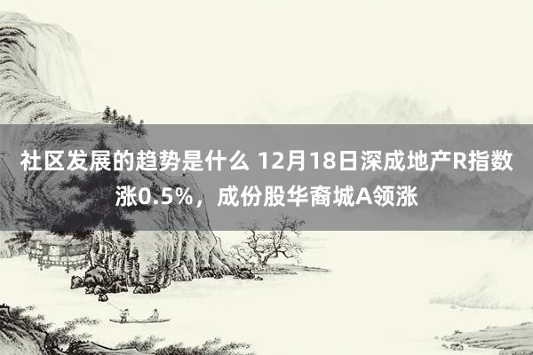 社区发展的趋势是什么 12月18日深成地产R指数涨0.5%，成份股华裔城A领涨