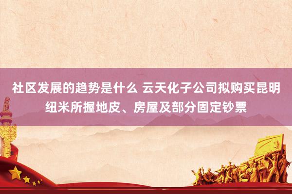 社区发展的趋势是什么 云天化子公司拟购买昆明纽米所握地皮、房屋及部分固定钞票